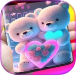 teddy bear love keyboard android application logo